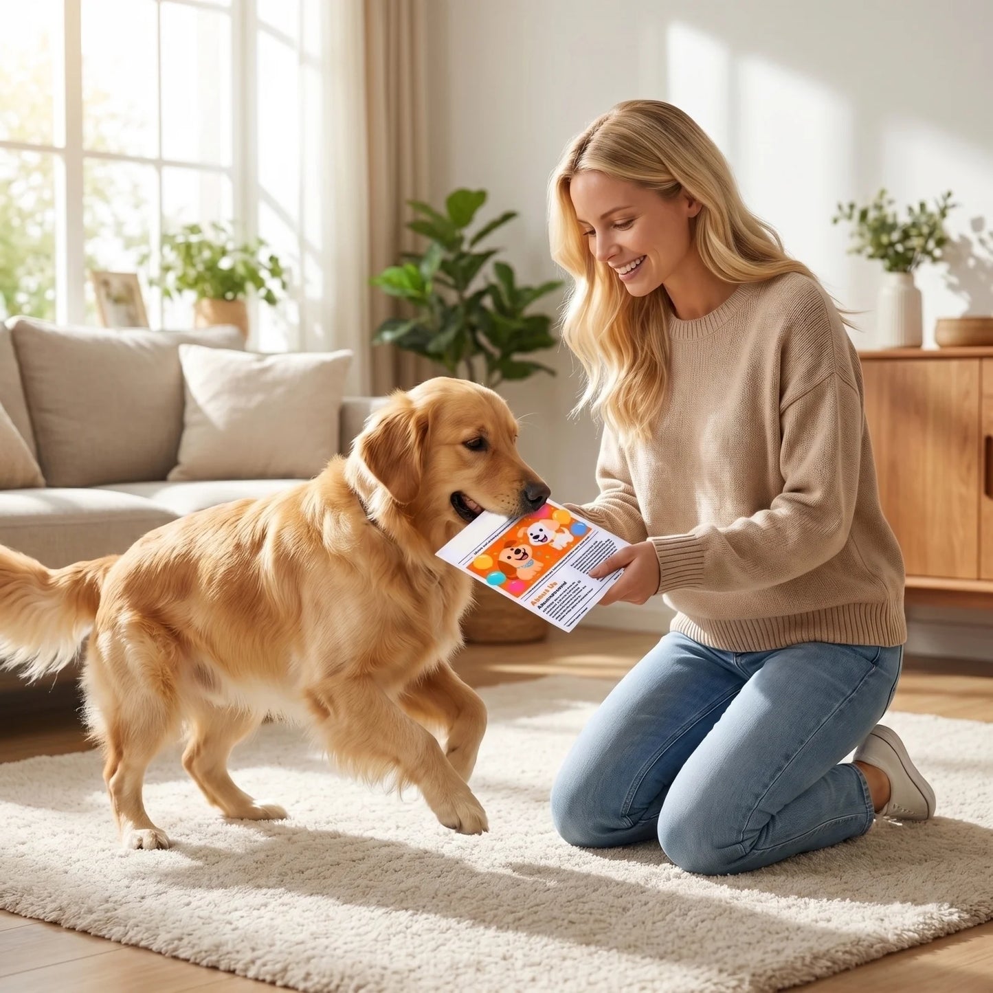 Interactive dog toy resembling a newspaper.