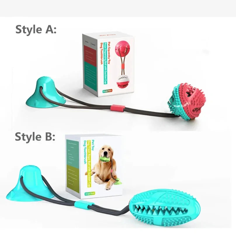 Silicon Suction Interactive Tug Ball Dog Toy