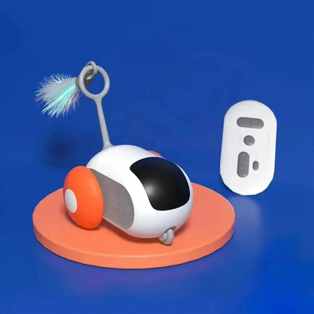 Remote-controlled interactive toy for cats.
