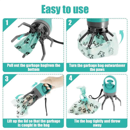 Portable Dog Poop Scooper With Built-in Dispenser