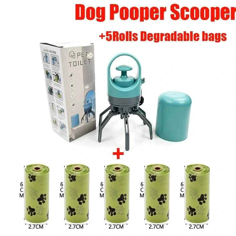 Portable Dog Poop Scooper With Built-in Dispenser