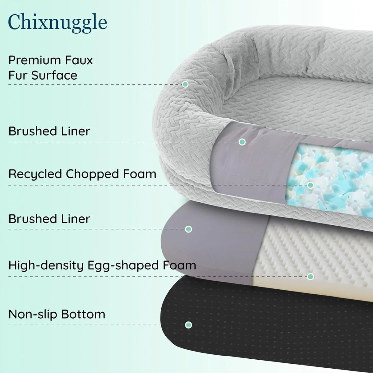 Spacious soft dog bed featuring high walls for comfort.