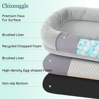 Spacious soft dog bed featuring high walls for comfort.