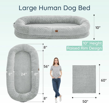 Soft dog bed for large breeds, featuring plush sides.
