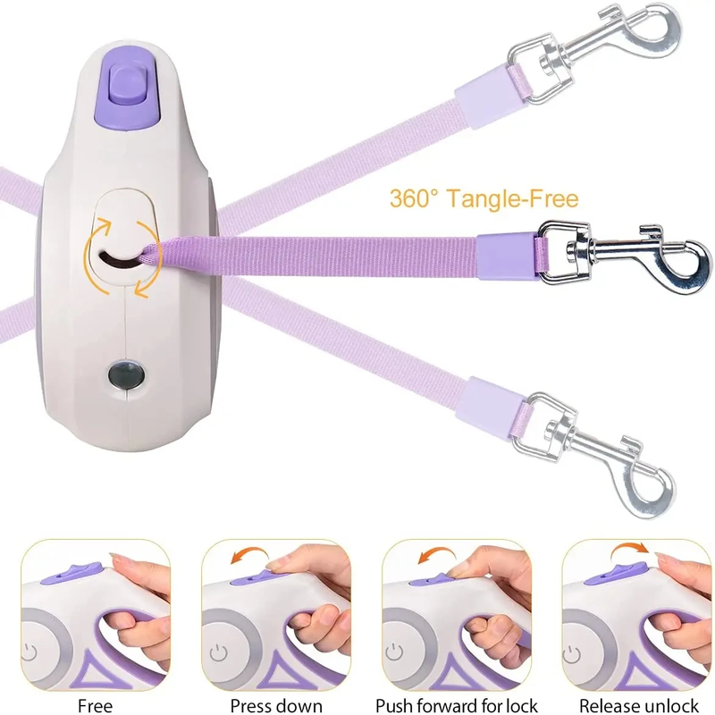 Retractable Automatic Spotlight Pet Dog Leash