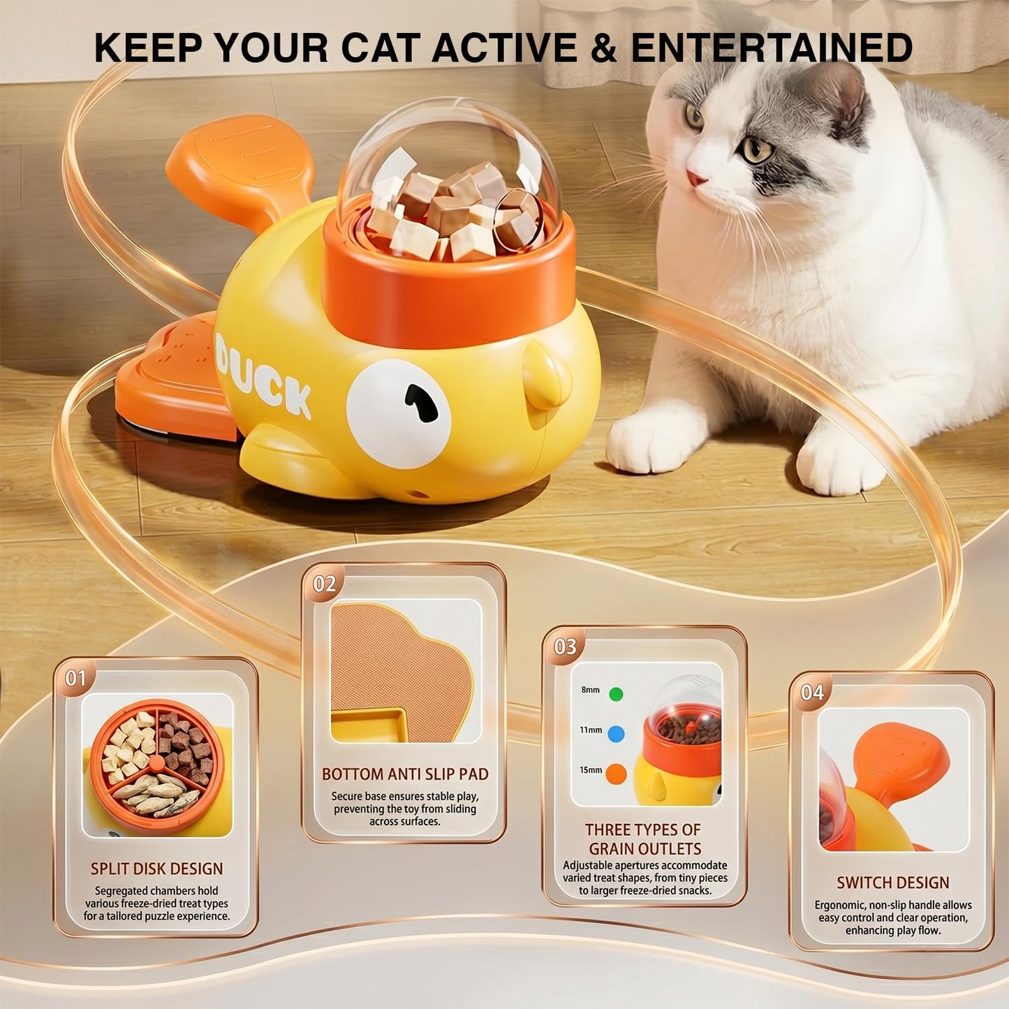2-In-1 Duck-Shaped Interactive Slow Feeder Toy