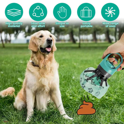 Portable Dog Poop Scooper With Built-in Dispenser