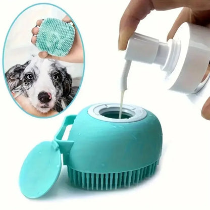 Gentle Pet Bath Massage Brush with Shampoo Box