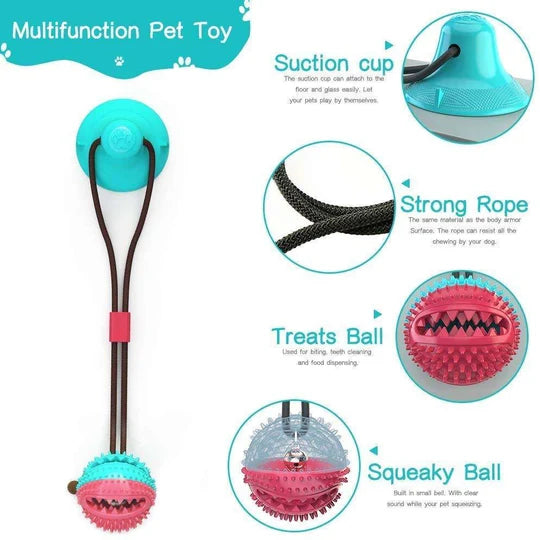 Silicon Suction Interactive Tug Ball Dog Toy